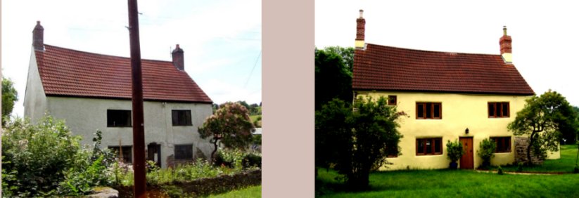 house from the front before and after